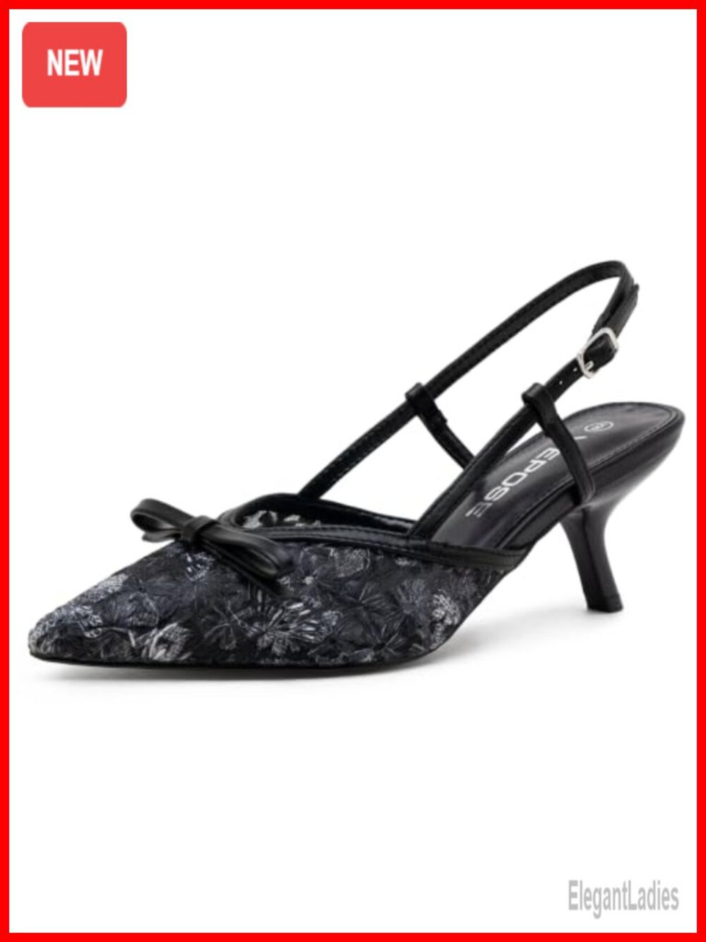 Slingback Kitten Heels Bow Pointed Toe Dress Pumps